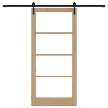 Schiebetür ORKDAL Natur 93 x 202 cm Massivholz Kiefer und Glas