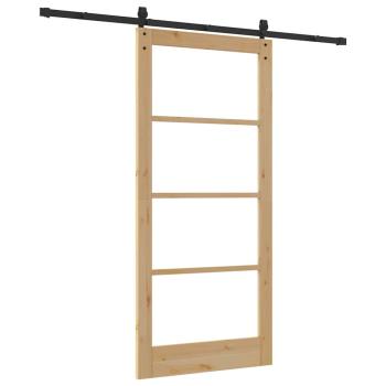 Schiebetür ORKDAL Natur 93 x 202 cm Massivholz Kiefer und Glas