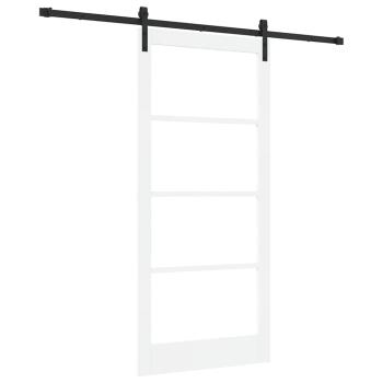 Schiebetür ORKDAL Weiß 93 x 202 cm Massivholz Kiefer und Glas