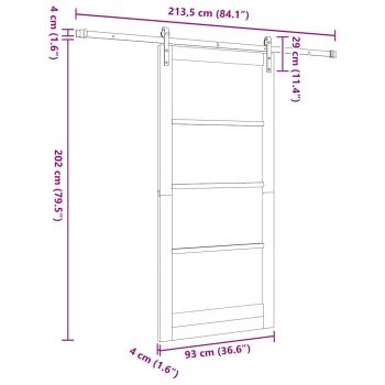 Schiebetür ORKDAL Weiß 93 x 202 cm Massivholz Kiefer und Glas