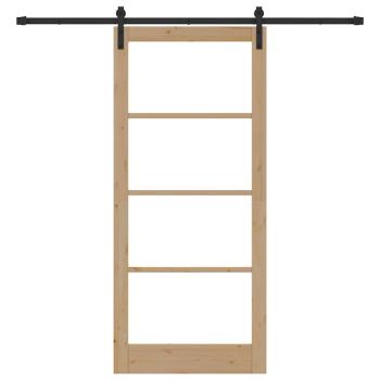 Schiebetür ORKDAL Natur 93 x 211 cm Massivholz Kiefer und Glas