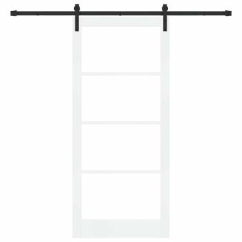 Schiebetür ORKDAL Weiß 93 x 211 cm Massivholz Kiefer und Glas