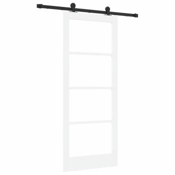 Schiebetür ORKDAL Weiß 83 x 202 cm Massivholz Kiefer und Glas