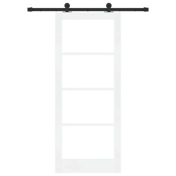 Schiebetür ORKDAL Weiß 83 x 202 cm Massivholz Kiefer und Glas