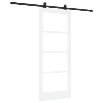 Schiebetür ORKDAL Weiß 83 x 202 cm Massivholz Kiefer und Glas