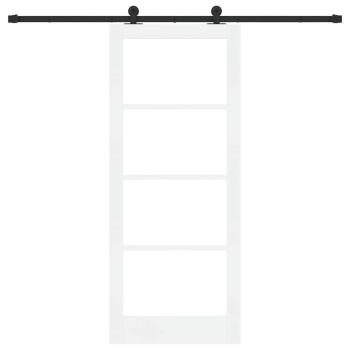 Schiebetür ORKDAL Weiß 83 x 202 cm Massivholz Kiefer und Glas