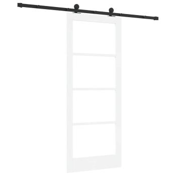 Schiebetür ORKDAL Weiß 83 x 202 cm Massivholz Kiefer und Glas