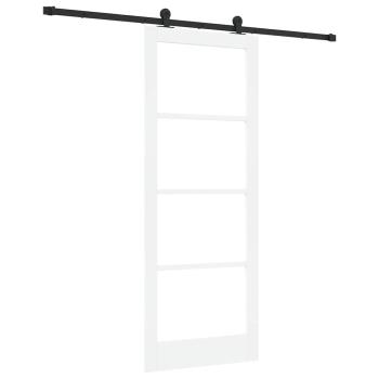 Schiebetür ORKDAL Weiß 83 x 211 cm Massivholz Kiefer und Glas