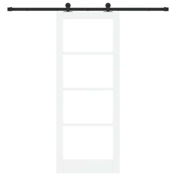 Schiebetür ORKDAL Weiß 83 x 211 cm Massivholz Kiefer und Glas