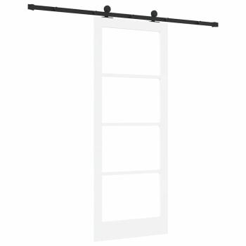 Schiebetür ORKDAL Weiß 83 x 211 cm Massivholz Kiefer und Glas