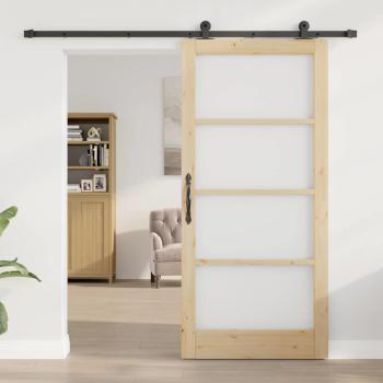 Schiebetür ORKDAL Natur 93 x 202 cm Massivholz Kiefer und Glas