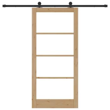 Schiebetür ORKDAL Natur 93 x 202 cm Massivholz Kiefer und Glas