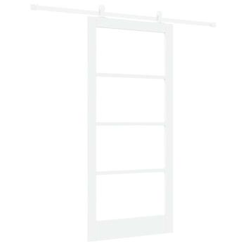 Schiebetür ORKDAL Weiß 93 x 202 cm Massivholz Kiefer und Glas