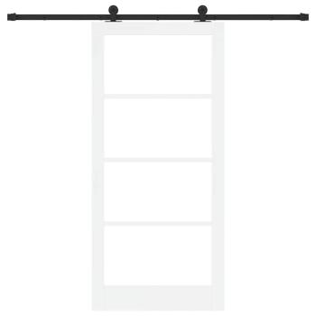 Schiebetür ORKDAL Weiß 93 x 202 cm Massivholz Kiefer und Glas