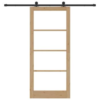 Schiebetür ORKDAL Natur 93 x 211 cm Massivholz Kiefer und Glas