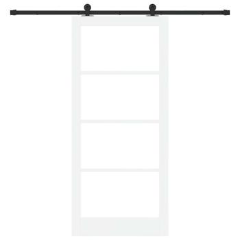 Schiebetür ORKDAL Weiß 93 x 211 cm Massivholz Kiefer und Glas