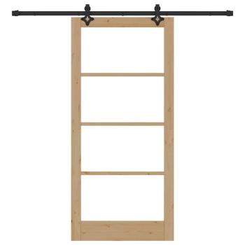 Schiebetür ORKDAL Natürlich und Schwarz 93 x 202 cm
