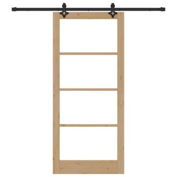 Schiebetür ORKDAL Natürlich und Schwarz 93 x 211 cm