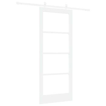 Schiebetür Weiß 83 x 202 cm Massivholz Kiefer und Glas