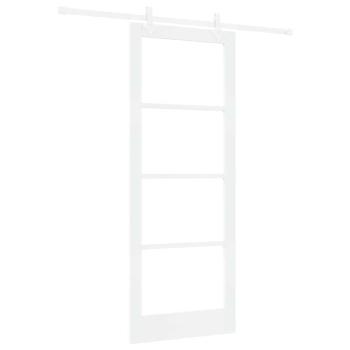 Schiebetür Weiß 83 x 211 cm Massivholz Kiefer und Glas