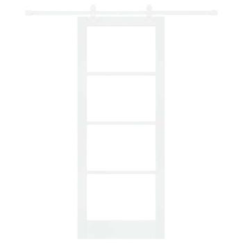 Schiebetür Weiß 83 x 211 cm Massivholz Kiefer und Glas