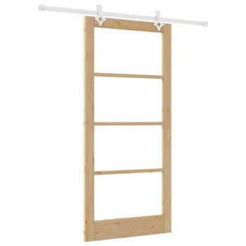 Schiebetür Natur 93 x 202 cm Massivholz Kiefer und Glas