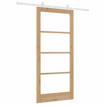 Schiebetür Natur 93 x 202 cm Massivholz Kiefer und Glas