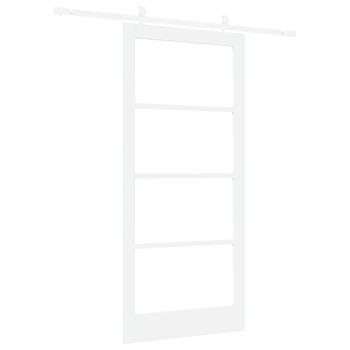 Schiebetür Weiß 93 x 202 cm Massivholz Kiefer und Glas