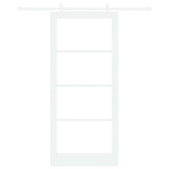 Schiebetür Weiß 93 x 211 cm Massivholz Kiefer und Glas