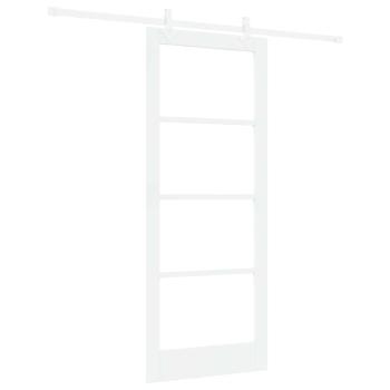 Schiebetür Weiß 83 x 202 cm Massivholz Kiefer und Glas