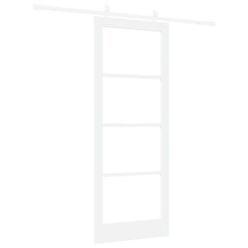 Schiebetür Weiß 83 x 211 cm Massivholz Kiefer und Glas