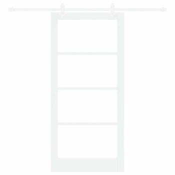 Schiebetür 93 x 202 cm Massivholz Kiefer und Glas Weiß