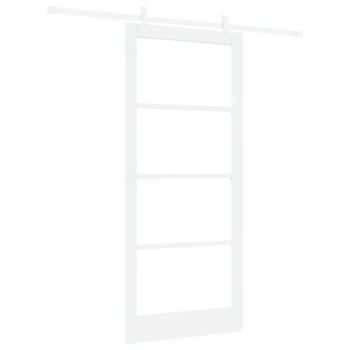Schiebetür Weiß 93 x 211 cm Massivholz Kiefer und Glas