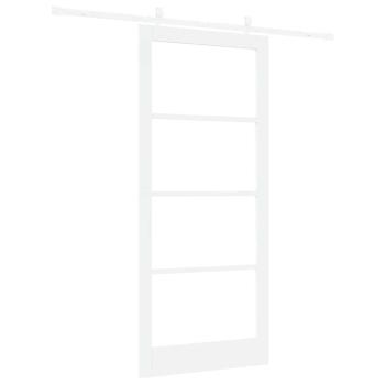 Schiebetür Weiß 93 x 211 cm Massivholz Kiefer und Glas