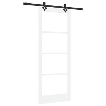 Schiebetür Weiß 83 x 211 cm Massivholz Kiefer und Glas