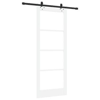Schiebetür Weiß 83 x 211 cm Massivholz Kiefer und Glas