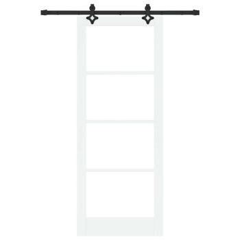 Schiebetür Weiß 83 x 211 cm Massivholz Kiefer und Glas