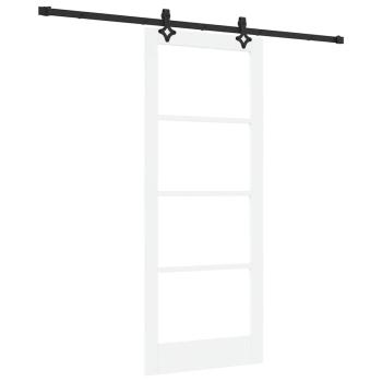 Schiebetür Weiß 83 x 202 cm Massivholz Kiefer und Glas