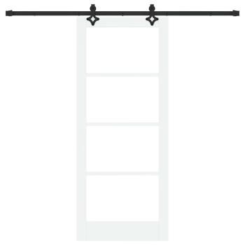 Schiebetür Weiß 83 x 202 cm Massivholz Kiefer und Glas