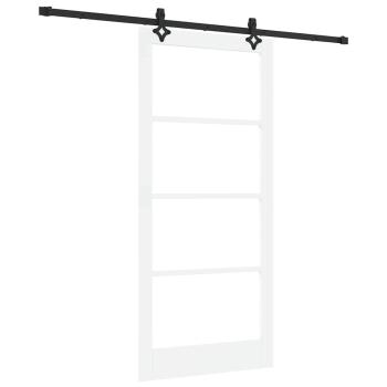 Schiebetür Weiß 93 x 202 cm Massivholz Kiefer und Glas