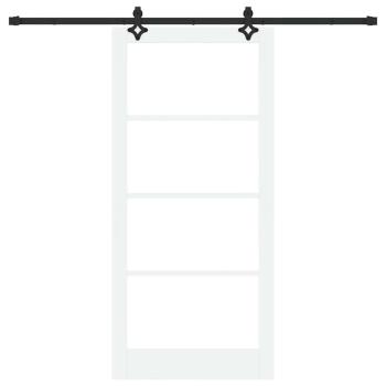 Schiebetür Weiß 93 x 202 cm Massivholz Kiefer und Glas