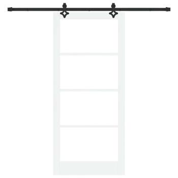 Schiebetür Weiß 93 x 211 cm Massivholz Kiefer und Glas