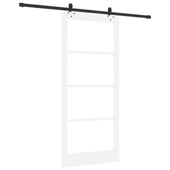 Schiebetür Weiß 93 x 211 cm Massivholz Kiefer und Glas