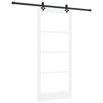 Schiebetür Weiß 93 x 211 cm Massivholz Kiefer und Glas