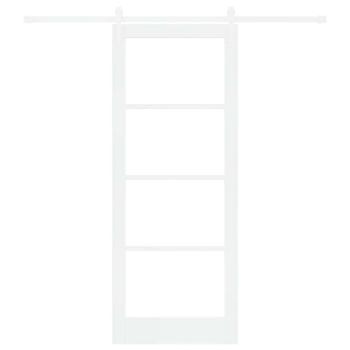 Schiebetür Weiß 83 x 211 cm Massivholz Kiefer und Glas