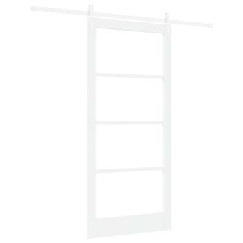 Schiebetür Weiß 93 x 202 cm Massivholz Kiefer und Glas