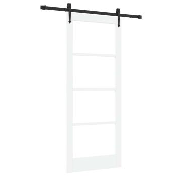 ARDEBO.de - Schiebetür ORKDAL Weiß 83 x 202 cm Massivholz Kiefer und Glas