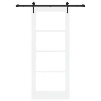 Schiebetür ORKDAL Weiß 83 x 202 cm Massivholz Kiefer und Glas