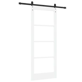 Schiebetür ORKDAL Weiß 83 x 202 cm Massivholz Kiefer und Glas