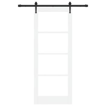 Schiebetür ORKDAL Weiß 83 x 211 cm Massivholz Kiefer und Glas